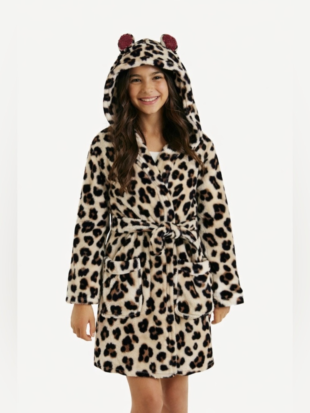Justice Cheetah Print Plush Bath Robe Y2K Size 12/14